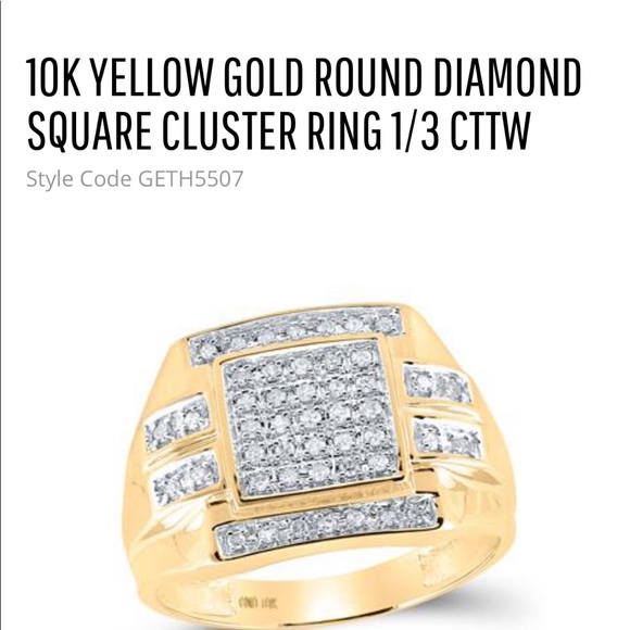 10k solid gold custom made REAL diamond men ring NOT PLATED FREE Appraisal Sale! - Picture 5 of 5